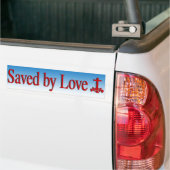 Bumpersticker Gered door Liefde (Op Truck)