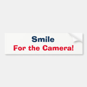 Bumpersticker - Glimlach voor de camera