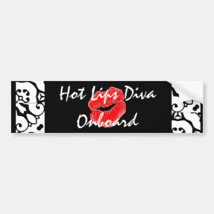 Bumpersticker "Hot Lips Diva on-board"