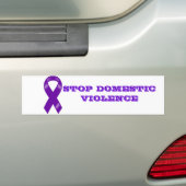 Bumpersticker huiselijk geweld stoppen (Op auto)