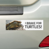 Bumpersticker "I Brake for Turtles" (Op auto)