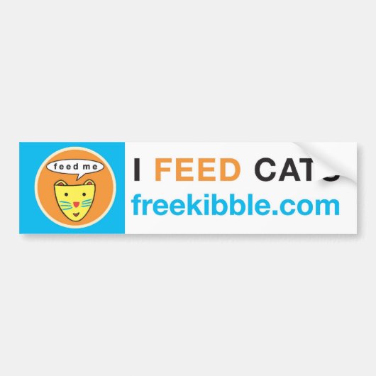 Bumpersticker "I Feed Cats" (Voorkant)