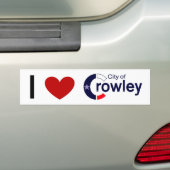Bumpersticker - Ik hou van Crowley, TX (Op auto)