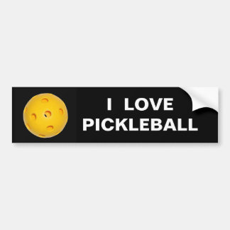 Bumpersticker: Ik hou van Pickleball Bumpersticker