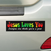 Bumpersticker Jezus houdt van jou (Op auto)