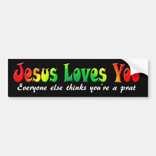 Bumpersticker Jezus houdt van jou (Voorkant)