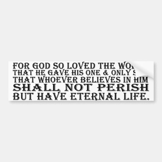 Bumpersticker - John 3:16 (Voorkant)