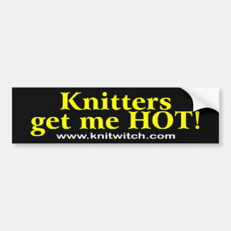 Bumpersticker - Knitters halen me HOT!