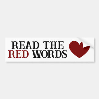 Bumpersticker: Lees de rode woorden Bumpersticker