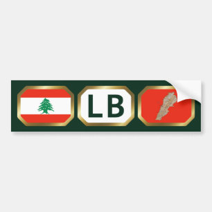 Bumpersticker Libanese vlaggenkaartcode