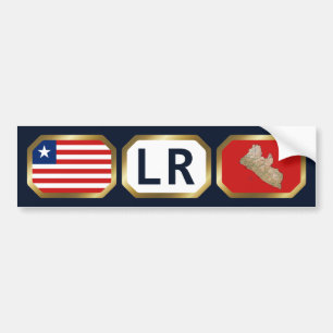Bumpersticker Liberia-vlaggenkaartcode