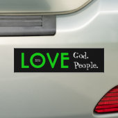 Bumpersticker:  Liefde God.  Hou van mensen. Bumpersticker (Op auto)