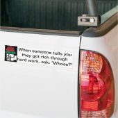 Bumpersticker links/liberaal: Wiens werk? (Op Truck)