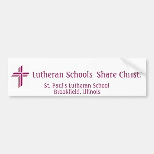 Bumpersticker Lutheran Schools (Voorkant)