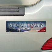 Bumpersticker McCain Palin 2008 (Op auto)