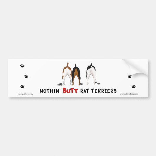 Bumpersticker met nothin-Butt Rat Terriers (Voorkant)