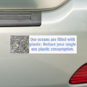 Bumpersticker met plastische verontreiniging (Op auto)