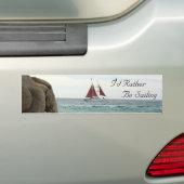 Bumpersticker met zeilboot (Op auto)