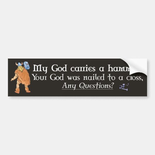 bumpersticker Mijn God op Blu (Voorkant)