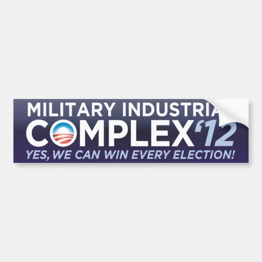 Bumpersticker militair industrieel complex 2012 (Voorkant)