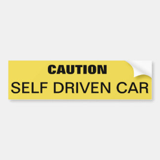 Bumpersticker om zelfrijdende auto te waarschuwen