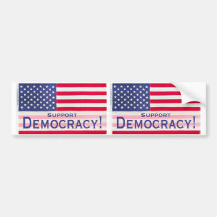 Bumpersticker - Ondersteuning van democratie Vlagg