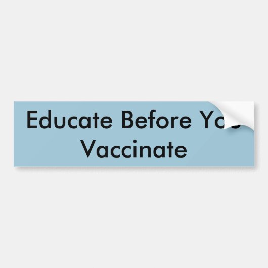 Bumpersticker Onderwijs en vaccinatie (Voorkant)