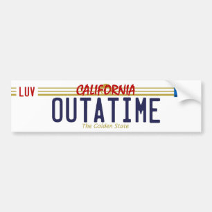 Bumpersticker OUTATIME Licentie Bord