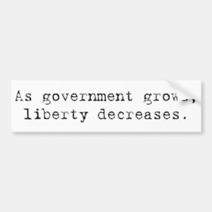 bumpersticker - overheid groeit vrijheidsverlies