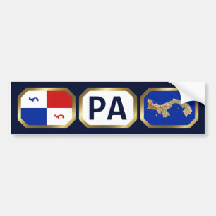 Bumpersticker Panama Banner Map