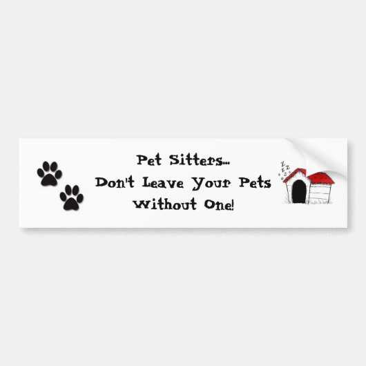 Bumpersticker Pet Sitters (Voorkant)