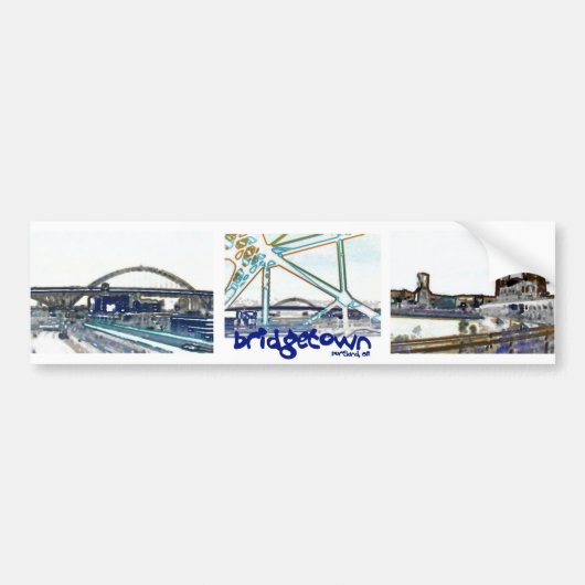 Bumpersticker Portland Oregon "Bridgetown" (Voorkant)