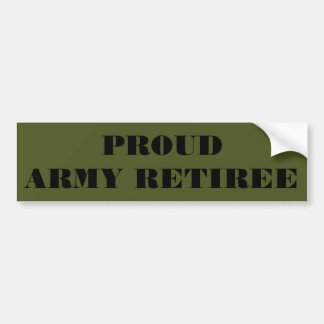 Bumpersticker Proud Army Retiree