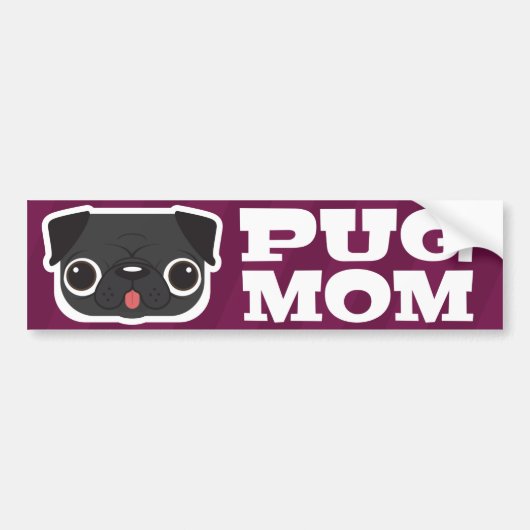 Bumpersticker Pug Ma (Voorkant)