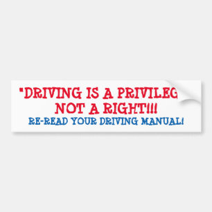 Bumpersticker "RIJDEN IS EEN PRIVILEGE" STUPID!