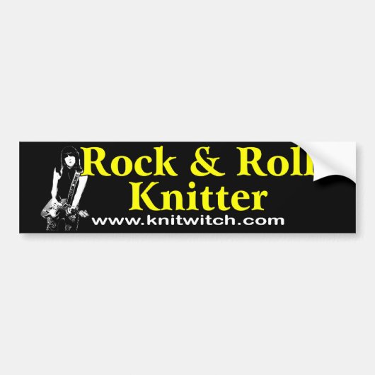 Bumpersticker - Rock en Roll Knitter (Voorkant)