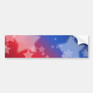 Bumpersticker rode witte en blauwe sterren