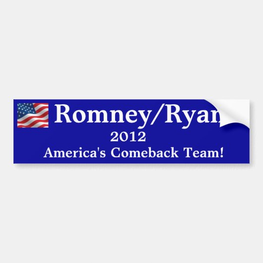Bumpersticker Romney/Ryan 2012 (Voorkant)
