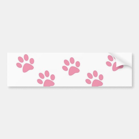 Bumpersticker roze paw afdrukken (Voorkant)