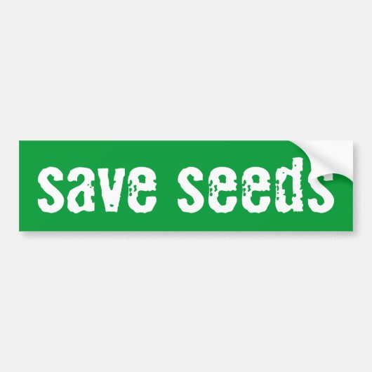 Bumpersticker "Save Seeds" (Voorkant)