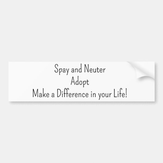 Bumpersticker Spay en Neuter (Voorkant)
