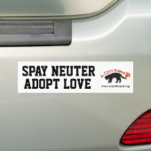 Bumpersticker: Spay Neuter Adopt Love Bumpersticker (Op auto)