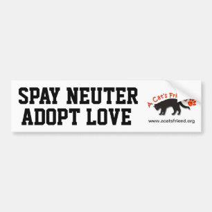 Bumpersticker: Spay Neuter Adopt Love Bumpersticker