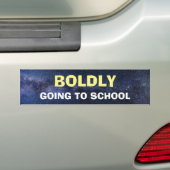 Bumpersticker - Stoutmoedig naar school (Op auto)