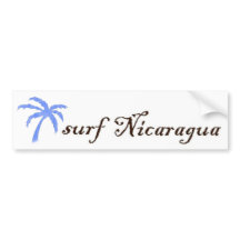 bumpersticker - surf Nicaragua