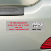 Bumpersticker tegen snelheidsbeperking (Op auto)