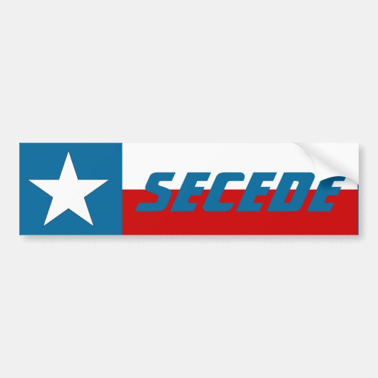 Bumpersticker Texas Lone Star State Flag Secede (Voorkant)