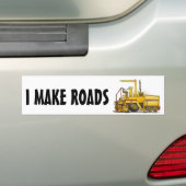 Bumpersticker van de asfaltverefmachine die ik weg (Op auto)