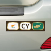 Bumpersticker van de Cypriotische vlaggenkaartcode (Op auto)