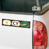 Bumpersticker van de Cypriotische vlaggenkaartcode (Op Truck)